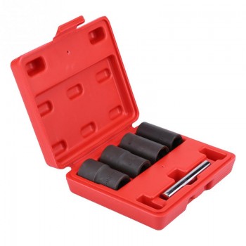 5Pcs Twist Socket Set Locking Wheel Nut Bolt Stud Extractor Removers 17mm 19mm 21mm 22mm Socket carbon steel Car Accessories New