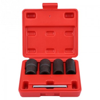 5Pcs Twist Socket Set Locking Wheel Nut Bolt Stud Extractor Removers 17mm 19mm 21mm 22mm Socket carbon steel Car Accessories New