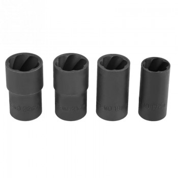 5Pcs Twist Socket Set Locking Wheel Nut Bolt Stud Extractor Removers 17mm 19mm 21mm 22mm Socket carbon steel Car Accessories New