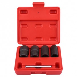 5Pcs Twist Socket Set Locking Wheel Nut Bolt Stud Extractor Removers 17mm 19mm 21mm 22mm Socket carbon steel