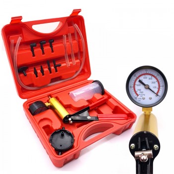 Hand Held DIY Brake Fluid Bleeder Tools Vacuum Pistol Pump Tester Kit Aluminum Pump Body Pressure Vacuum Gauge