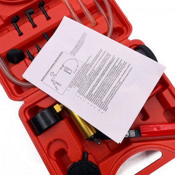Hand Held DIY Brake Fluid Bleeder Tools Vacuum Pistol Pump Tester Kit Aluminum Pump Body Pressure Vacuum Gauge