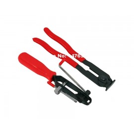 2Pc CV Joint Clamp Banding Install Tool Ear Type Boot Clamp Pliers Metal Hand Tool Red Black CV Boot Clamp Pliers AT2231