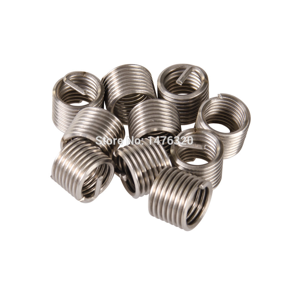 M14 x 1.25 x 12.4mm Universal Car Thread Repair Stainless Steel Helical Coil Wire Inserts Garage Kit For Helicoil 10PCS AT2059K1