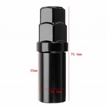 Black 7 Sided Spline Tuner Lug Nut Locking Socket Key Removal Steel Tool