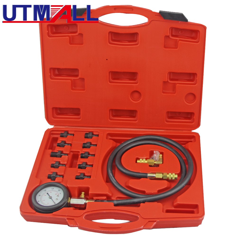 UTOOL Full System Automotive Engine Oil Pressure Test Kit Tester Car Garage Tool 0-140PSI Low Oil Warning Devices