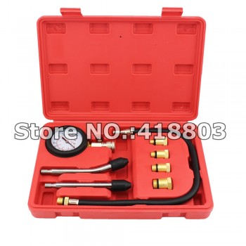 Petrol Gasoline Engine Cylinder Compression Tester Kit Engine Pressure Gauge With 4 Size Adaptor