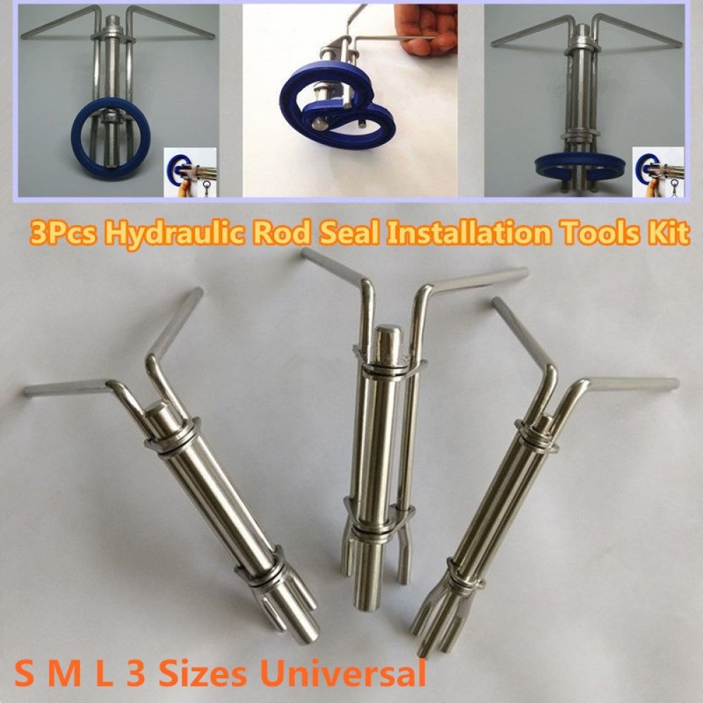 Universal 3Pcs S M L 3 Sizes Steel Hydraulic Cylinder Piston Rod Seal Up U-cup Installation Tools Prevents Damage