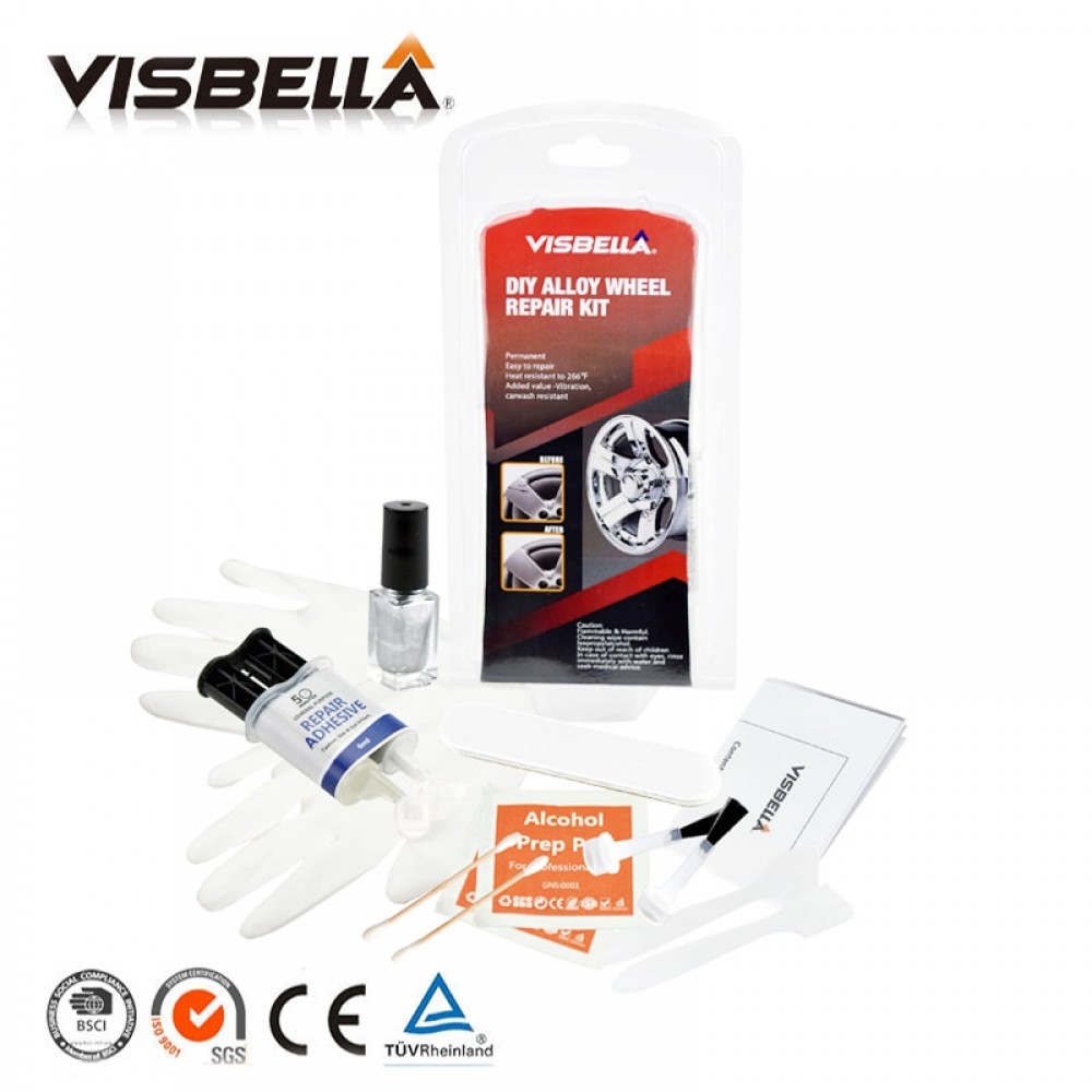DIY Alloy Wheel Repair Adhesive Kit 5 Minutes General Purpose Silver Paint Fix Tool for Car Auto Rim Dent Scratch Care Accessory