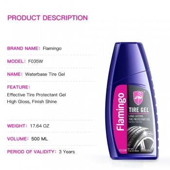 500ml Long Lasting Waterbase Tire Protectant Gel Tire Shine Tire Dressing Tire Glaze High Gloss Finish Shine  17.64oz