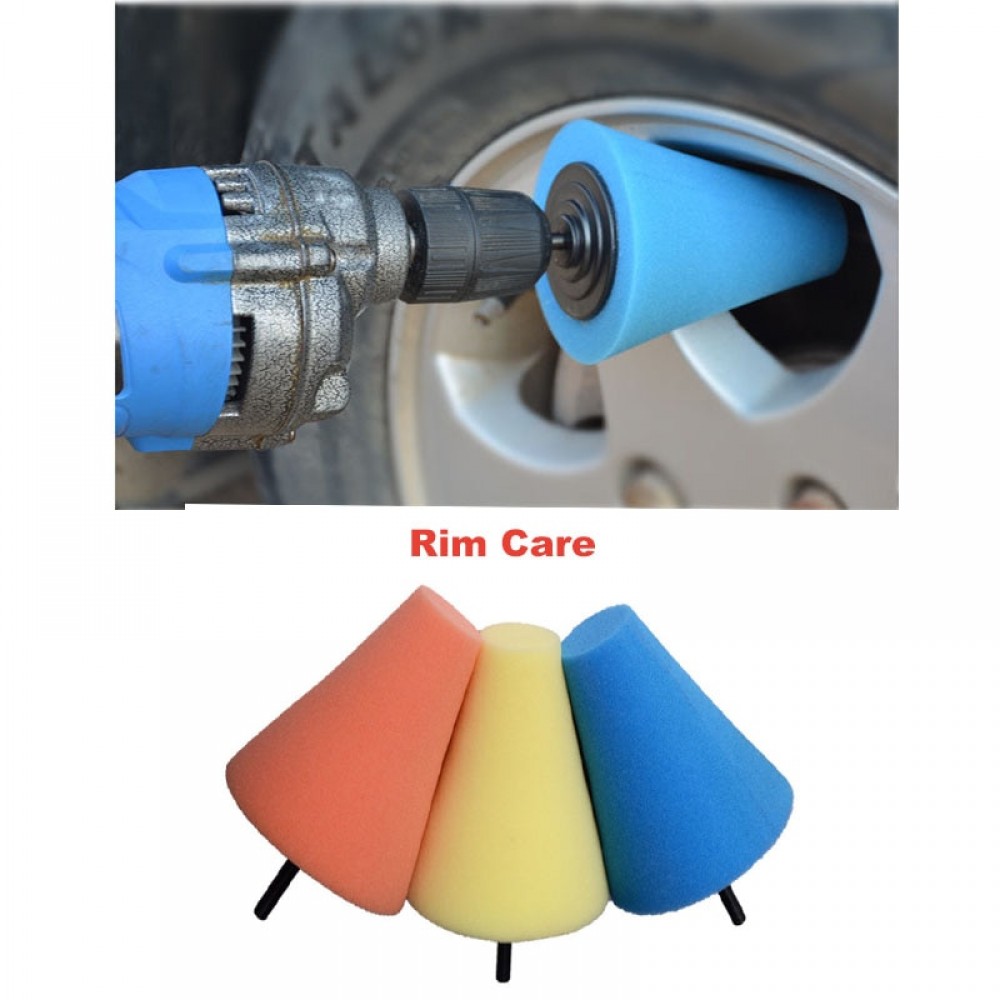 1 PCS Car Polishing Sponge Conical Shape Wheel Hub Tool Auto Burnishing Foam disc For Car Cleanning Buffing Pads Accessories
