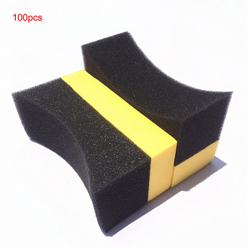 Youwinme U-Shape Car Wheels Sponge Cleaning Tool 100pcs Auto Tyre Wash Brush Truck Tire Paint Care Wax Polishing Washer Wipe