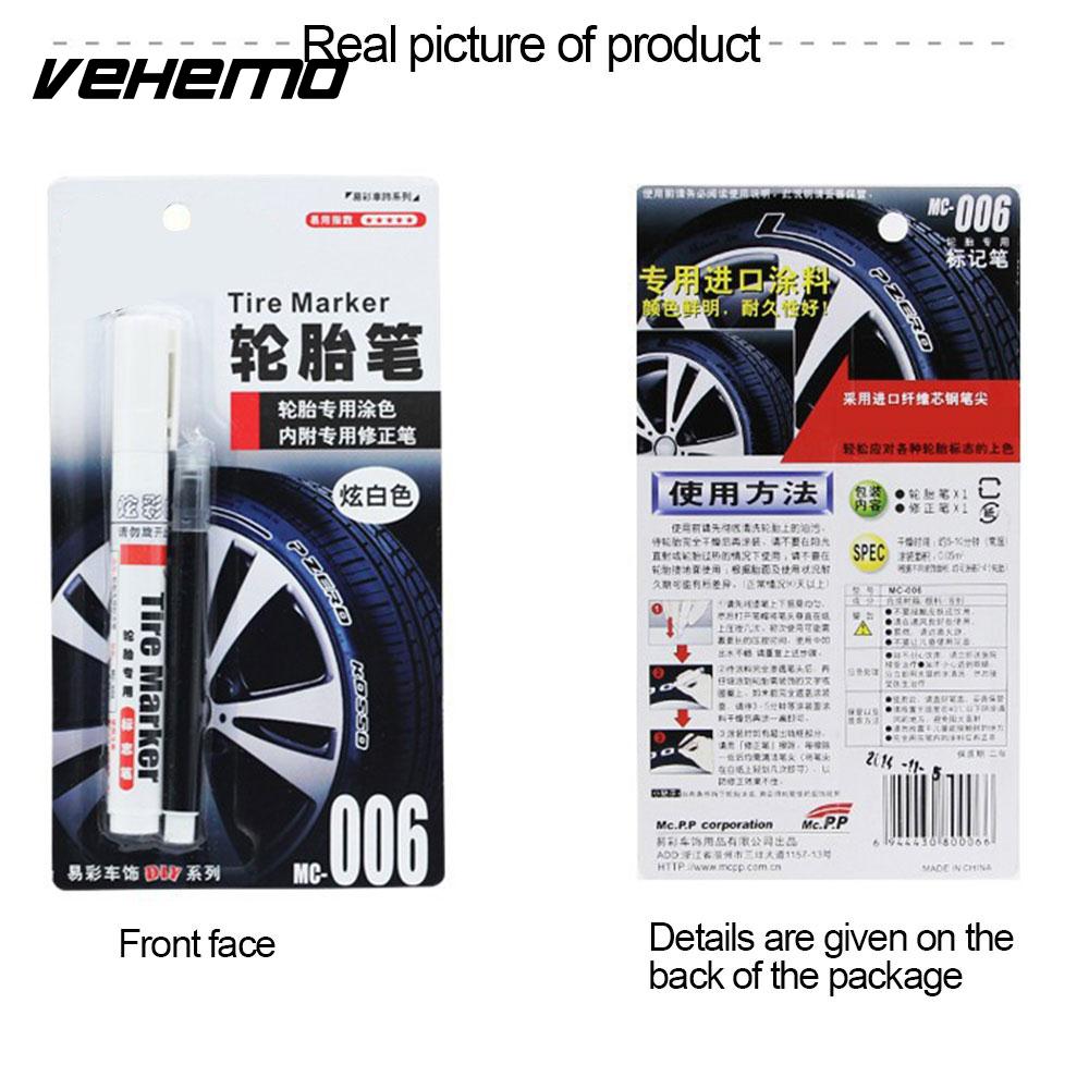 Vehemo 2pcs Tire Marker Carwash Tire Pen Motorcycle Tire Paint Pen for Marker Pens Tread Supplies for Paint Care