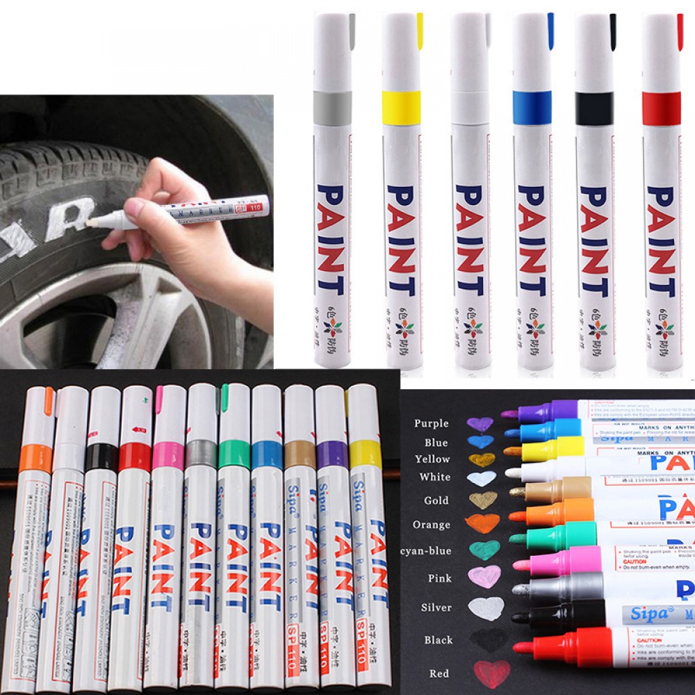 Waterproof Paint Care Car Wheel Tire Oily Mark Pen Auto Rubber Tyre Tread Metal Permanent Paint Marker Graffiti Marcador Caneta