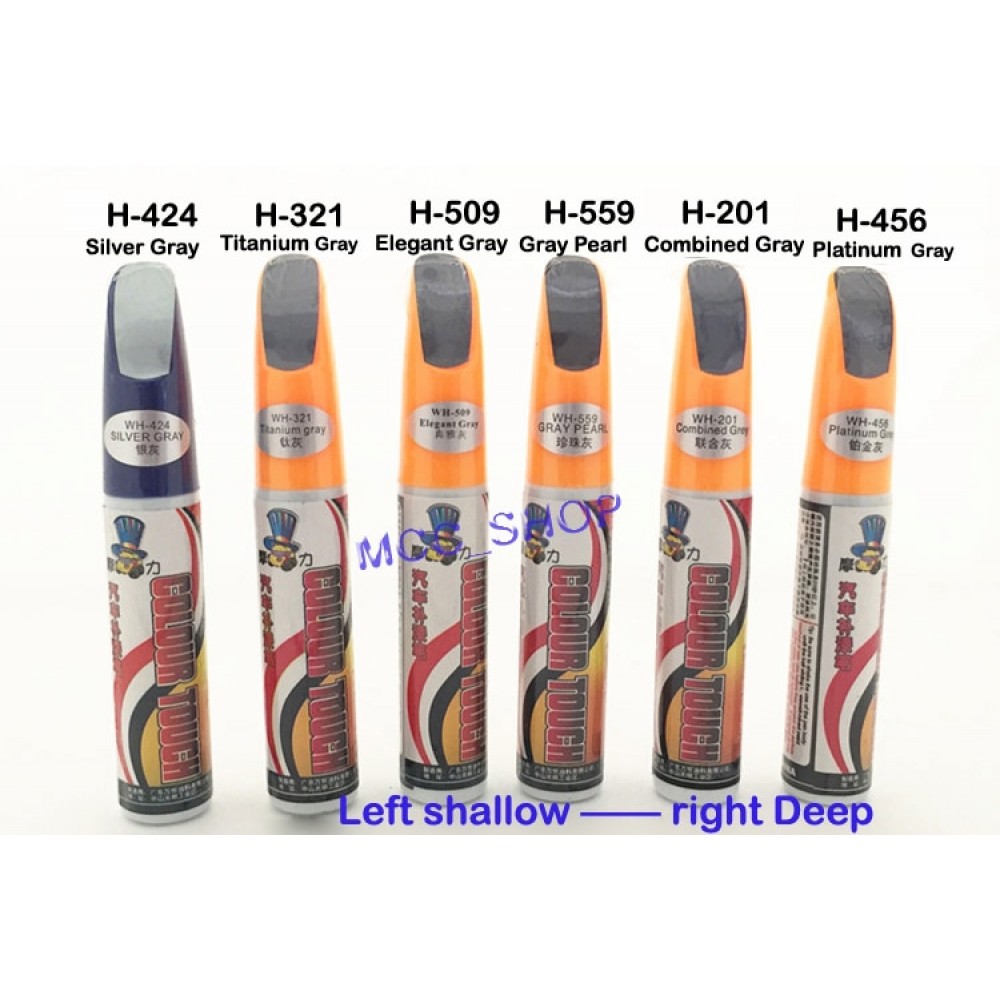 color Gray Series Pro Mending Car Remover Scratch Repair Paint Pen Clear tool tip with brush for all the car  ( gray pearl)