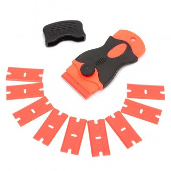 10 Plastic Scraper amp; 10pcs Steel Blades Knife Tinting Tools Ice Scraper Car Squeegee Vinyl Film Stickers Covers Tool