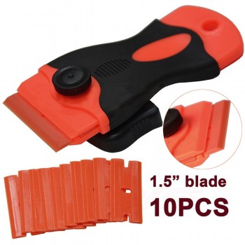 10 Plastic Scraper amp; 10pcs Steel Blades Knife Tinting Tools Ice Scraper Car Squeegee Vinyl Film Stickers Covers Tool