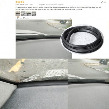 160cm Auto Rubber Seals Universal Windshield Dashboard Soundproof Rubber Seal Strip Auto Sealing Car Panel Seal