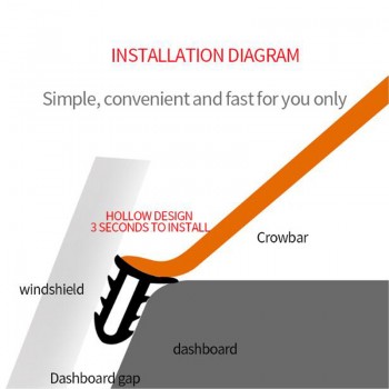 160cm Auto Rubber Seals Universal Windshield Dashboard Soundproof Rubber Seal Strip Auto Sealing Car Panel Seal