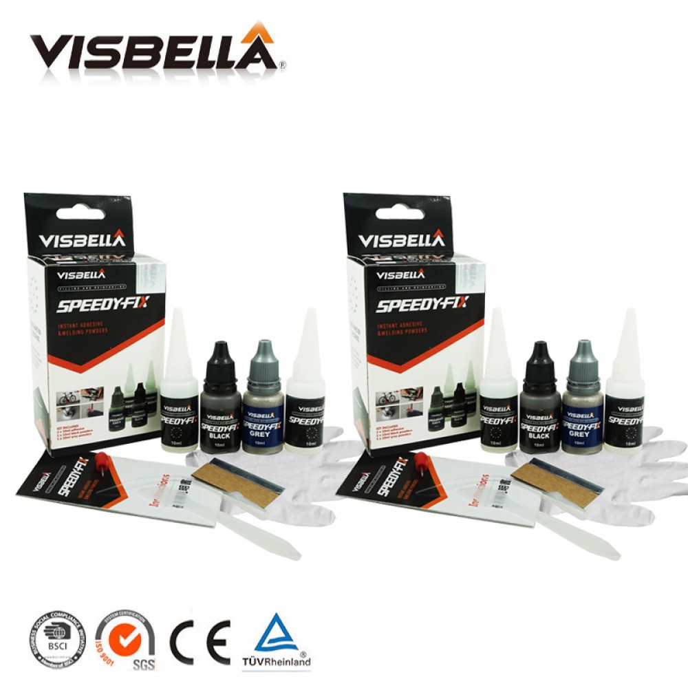 Visbella 2pcs 7 Second Speedy Fix Quick Bonding Adhesive Powders for Metal Steel Plastic Wood Ceramic Repair Glue Reinforcing