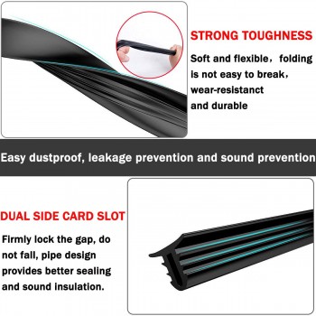 Universal Rubber 160cm Adhesive Car Dashboard Windshield Sealing Strips Styling Stickers Sound Insulation Weatherstrip Edge Trim