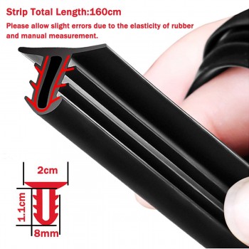 Universal Rubber 160cm Adhesive Car Dashboard Windshield Sealing Strips Styling Stickers Sound Insulation Weatherstrip Edge Trim