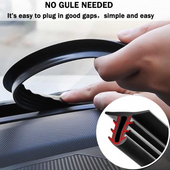 Universal Rubber 160cm Adhesive Car Dashboard Windshield Sealing Strips Styling Stickers Sound Insulation Weatherstrip Edge Trim