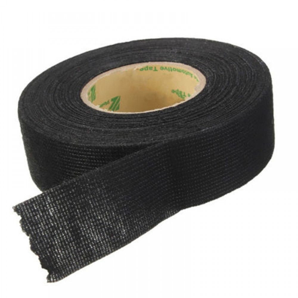 Vehemo 1pc 15m Wiring Harness Tape Strong Adhesive Cloth Fabric Tape For Looms Cars 19mm x 15M Noise Sound Insulation Felt