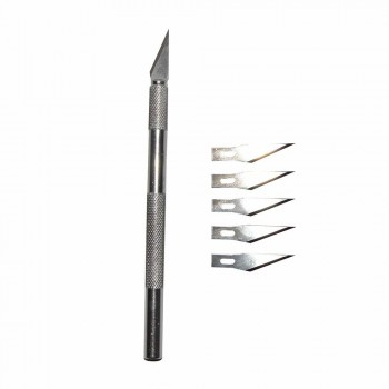 EHDIS Metal Handle Scalpel Knife+5pcs Spare Blades DIY Art Knife Vinyl Wrap Film Wood Paper Cutting Tool Repair Hand Tools CN007