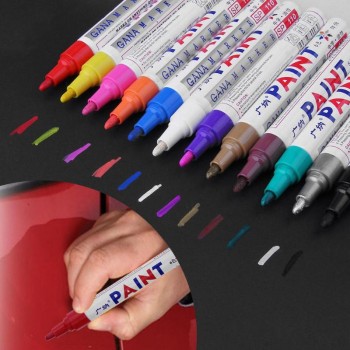 Waterproof Car Wheel Tire Oily Mark Pen Auto Rubber Tyre Tread CD Metal Permanent Paint Marker Graffiti Marcador Caneta Colorful