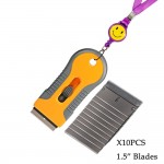 EHDIS Razor Scraper With 10pcs Steel Blades Knife Tinting Tools Auto Car Sticker Squeegee Window Vinyl Film Glue Remover Scraper