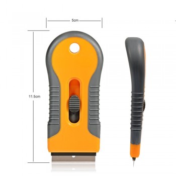 EHDIS Razor Scraper With 10pcs Steel Blades Knife Tinting Tools Auto Car Sticker Squeegee Window Vinyl Film Glue Remover Scraper