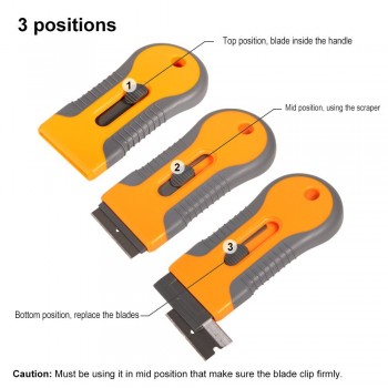 EHDIS Razor Scraper With 10pcs Steel Blades Knife Tinting Tools Auto Car Sticker Squeegee Window Vinyl Film Glue Remover Scraper