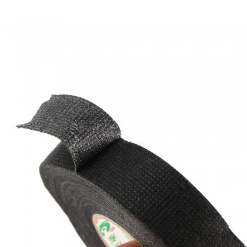 15m Car Auto Wiring Harness Flannel Adhesive Felt Tape Black Fabric Insulated High Temperature Resistant Adhesive Tape