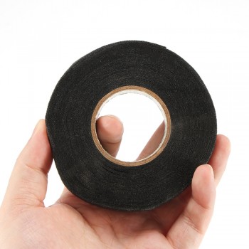15m Car Auto Wiring Harness Flannel Adhesive Felt Tape Black Fabric Insulated High Temperature Resistant Adhesive Tape