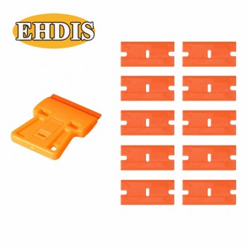 EHDIS Window Cleaning Squeegee Razor Scraper+10pcs Plastic Blade Car Tinting Tools Car Sticker Film Glue Remover Vinyl Wrap Tool