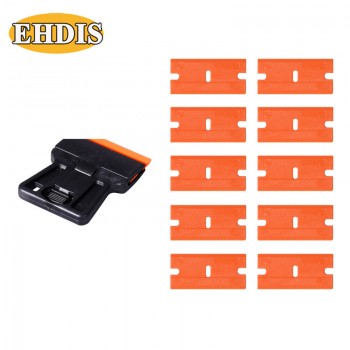 EHDIS Window Cleaning Squeegee Razor Scraper+10pcs Plastic Blade Car Tinting Tools Car Sticker Film Glue Remover Vinyl Wrap Tool