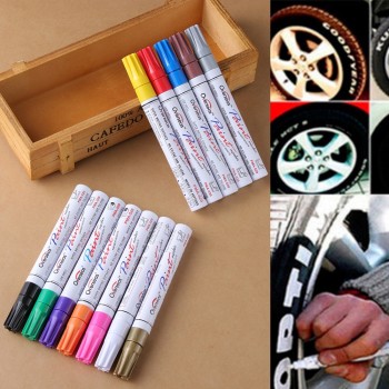1 Pc Color Metal Oil Rubber Tread Car Tyre Waterproof Paint Marker Pen Set Permanent Car Tyre Tread Environmental Tire Painting