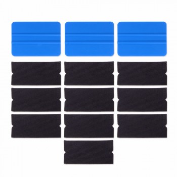 EHDIS Vinyl Car Film Wrap Tool 3pcs Blue Plastic Squeegee+10pcs Fabric Felt Window Tint Scraper Household Car Cleaning Tools