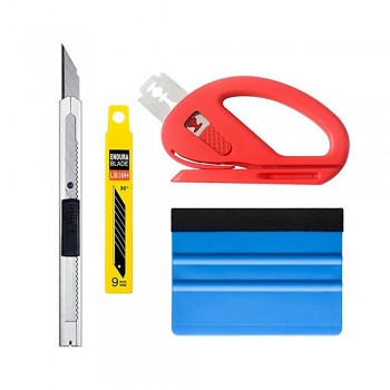4pcs Car Vinyl Wrap Film Squeegee Scraper Tools Vehicle Sticker Installation Kit Cutter Knife Auto Accessories