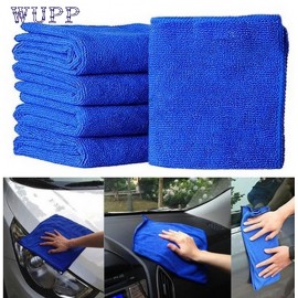 New Practical 5Pcs Blue Soft Absorbent Wash Cloth Car Auto Care Microfiber