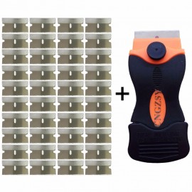 CNGZSY Glue Sticker Cleaning Scraper Knife Glass Shovel Oven Ceramic Spatula 40pcs 1.5 Razor Blades Mobile Screen Tools E12+40M
