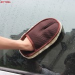JETTING Car Window Cleaning Beige Car Cleaning Cloth Wool Glove Wash Cleaning Supplies for Car Accessories microfiber car wash