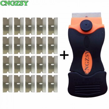 Window Tint Tool Ceramic Glass Oven Paint Razor Scraper Glue Sticker Clean Removing Squeegee 1.5 Blade Plastic handle E12+20M