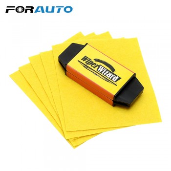 FORAUTO Wiper Cleaning Brush Van Windscreen Cleaner Windshield Wiper Wizard Blade Restorer Car-Styling with 5pcs Wizard Wipes