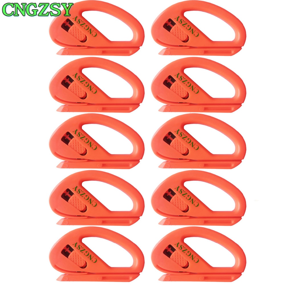 CNGZSY 10PCS Vinyl Wrap Foil Cutter Safety Snitty Recycling Blade Knife Car Sticker Carbon Fiber Film Install Cutting Tool 10E11