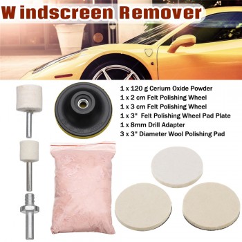 8Pcs 120g Cerium Oxide Glass Polishing Powder Kit For Deep Scratch Remover for Windscreen Windows Glass Cleaning Scratch Removal
