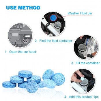 10pcs = 40L Water Car Concentrated Effervescent Tablets Cleaning Decontaminate Windshield Glass Nursing Household Cleaner Tool