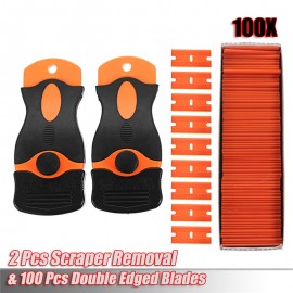 Car Wrap Vinyl Tools Kit DIY  Window maintenance tools 100 Pcs Plastic Double Edged Razor Blades amp; 2 Pc Scraper Removal