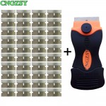 CNGZSY Cleaning Scraper Old Glue Sticker Spatula Ceramic Glass Oven Paint Cleaner + 40pcs Metal Blades Car Tinting Tools E12+40M